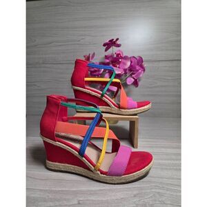 Impo Tilney Rainbow Multi-Strap Wedge Sandals - Size 7